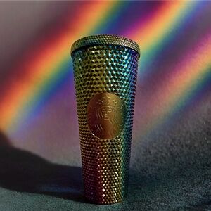 Starbucks Fall 2023 Black Bling Oil Slick Studded 24oz Venti Tumbler Cup